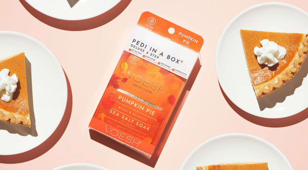 FALL IN LOVE WITH VOESH’S NEW PUMPKIN PIE PEDI IN A BOX DELUXE 4 STEP